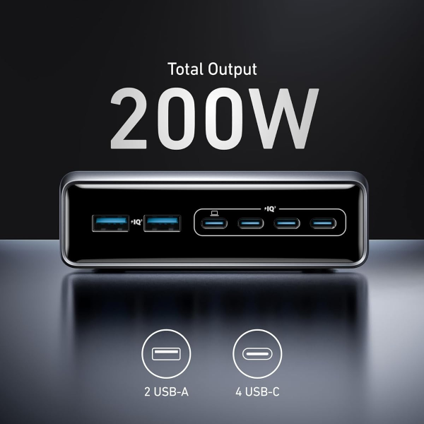 Anker Prime 200W 6-Port GaN Desktop Charger
