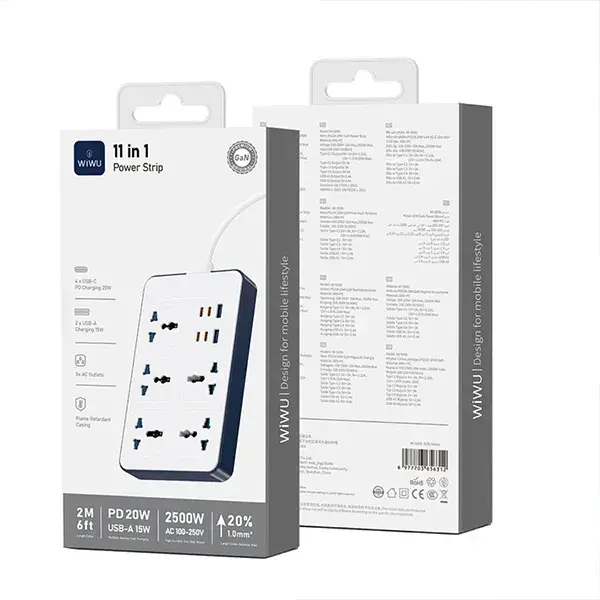 WiWU Wi-S006 PS524 20W GaN 11-in-1 Multifunctional Power Strip